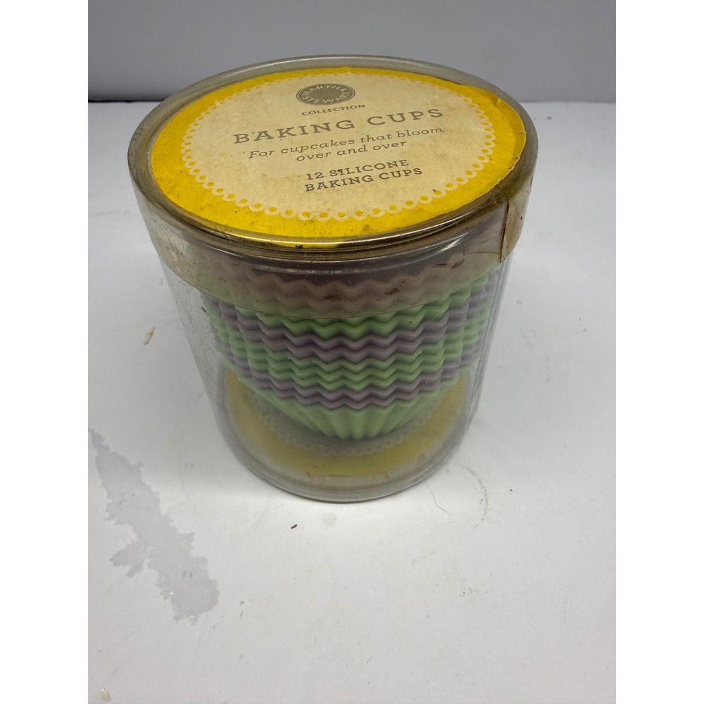 Martha Stewart Collection 12 Piece Silicone Baking Cups Green Purple Set